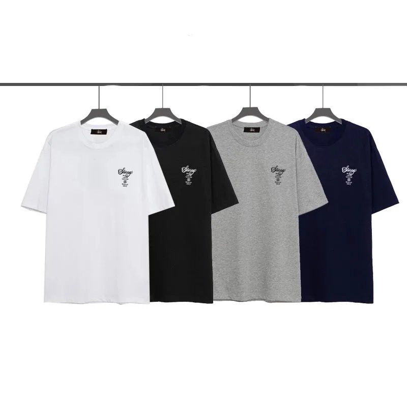 Stussy Basic Tee White Black Gray Navy Casual T-Shirt