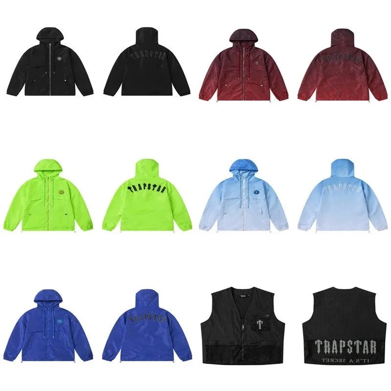 Trapstar Hooded Jacket Black Casual Outerwear
