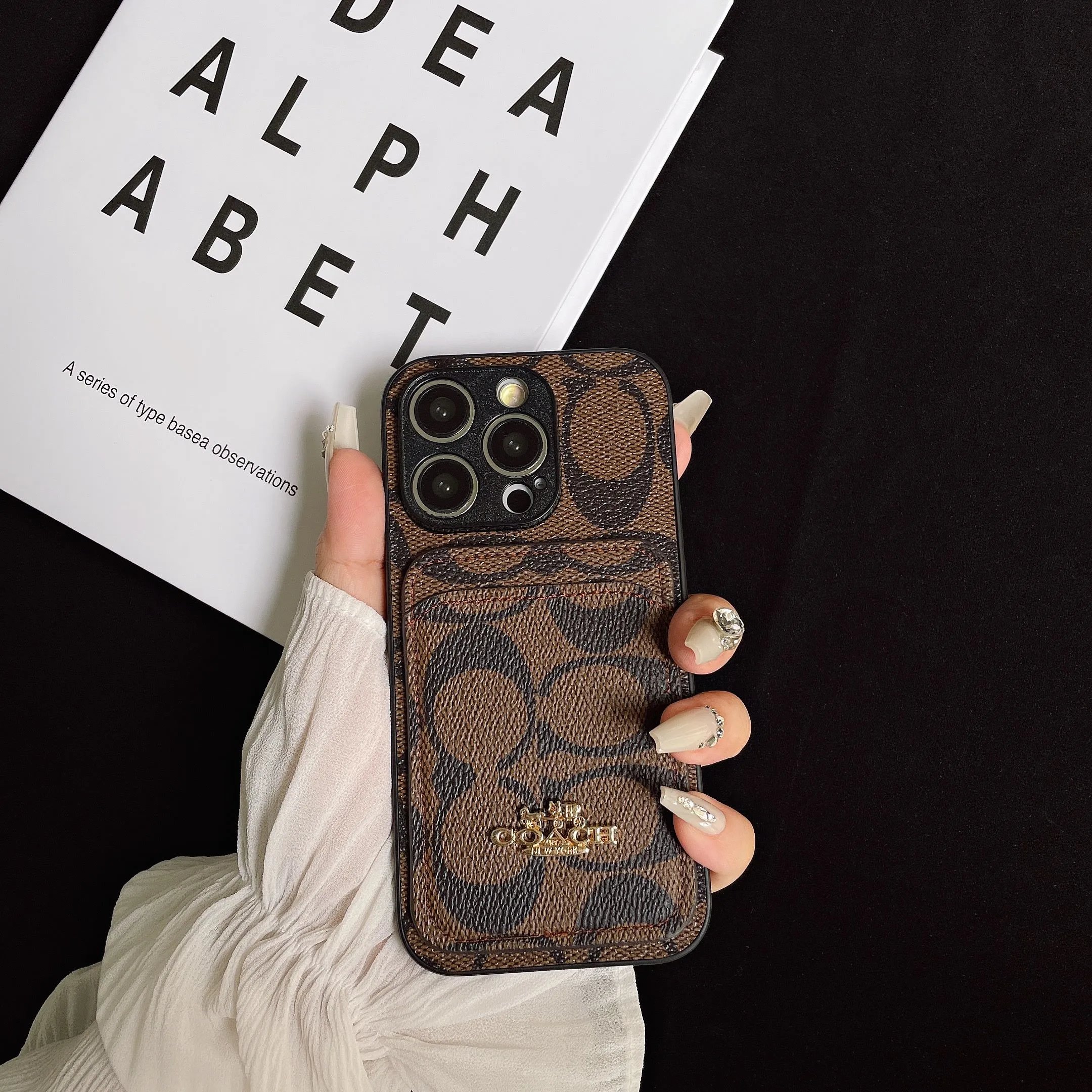 Coach Phone Case Brown Monogram Fashionable